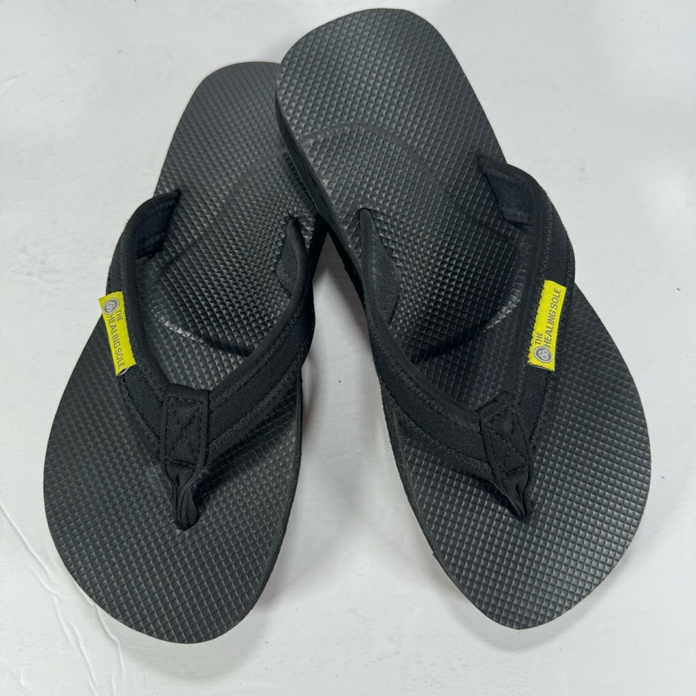The Healing Sole Original Black Flip Flop Sandals Women Size 8
